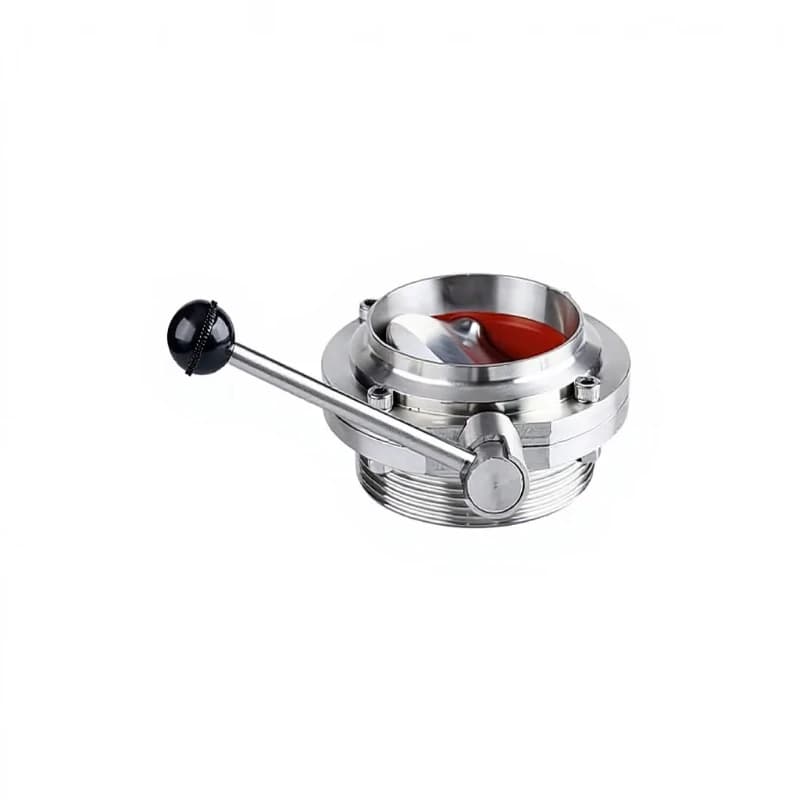 Sanitary Stainless Steel 304 316 316L Welded Clamp Threaded Manual Butterfly Valve