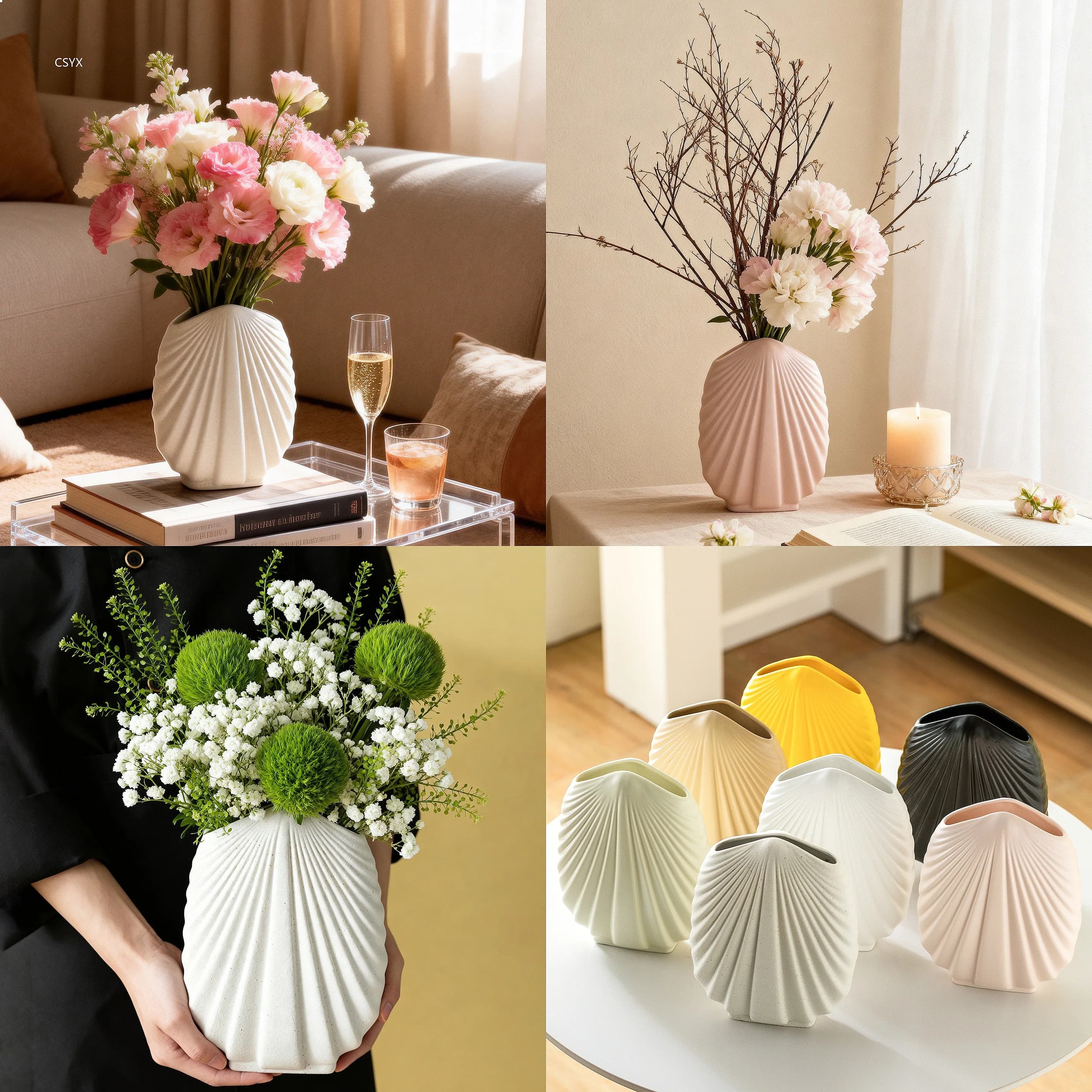 European Light Luxury Ceramic Vase Creative Hydroponic Dry Flower Insert Hotel Home Decoration Ornament Drop Shipping