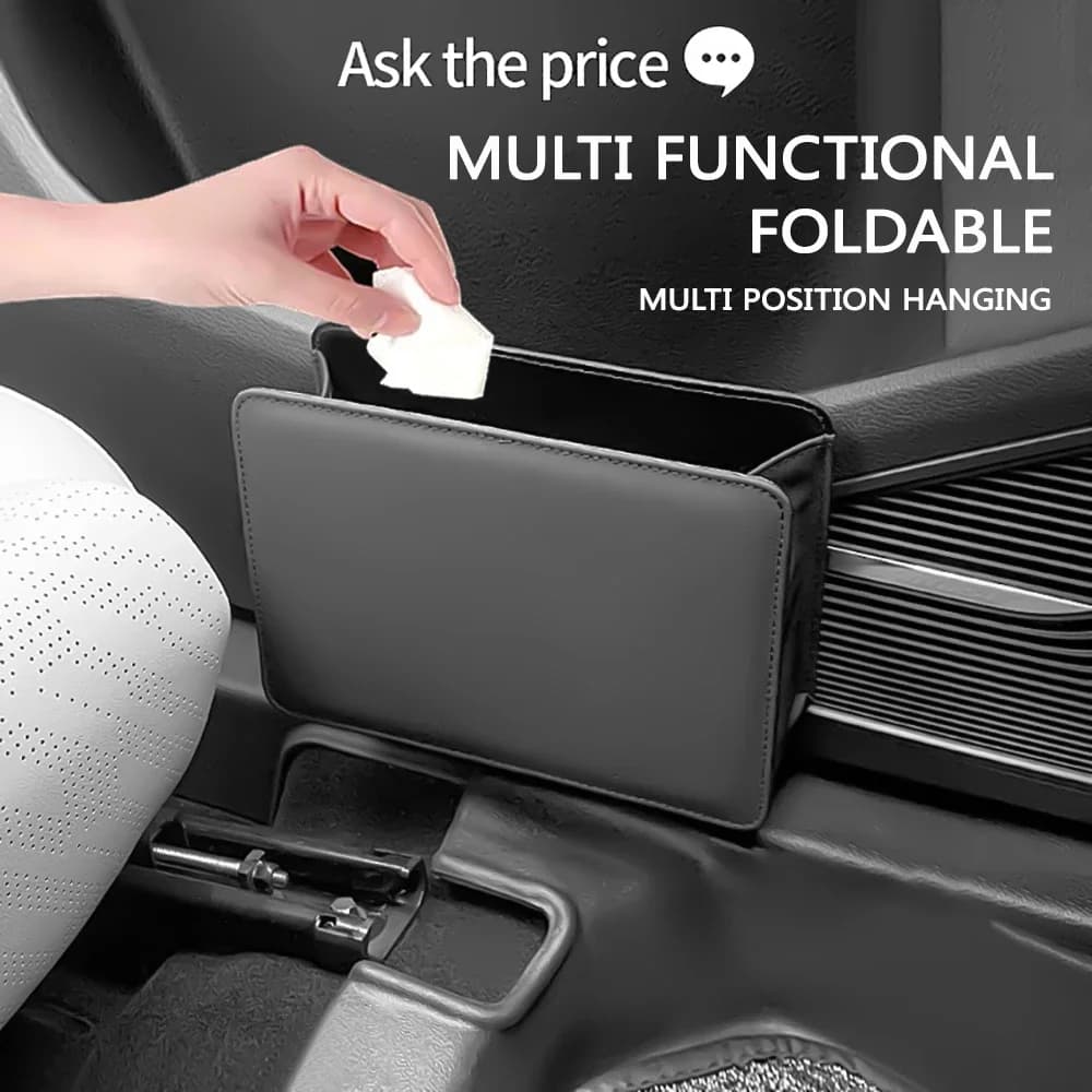 2026 Foldable Car Door Storage Box Seat Back Hanging Trash Can Interior Products - Organizer Bag for Car