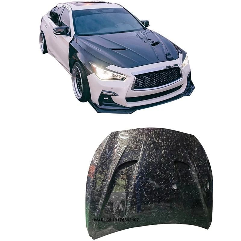 Forged Carbon Fiber Hood for Infiniti Q50 Spec-S Vented Hood Fitment Perfect
