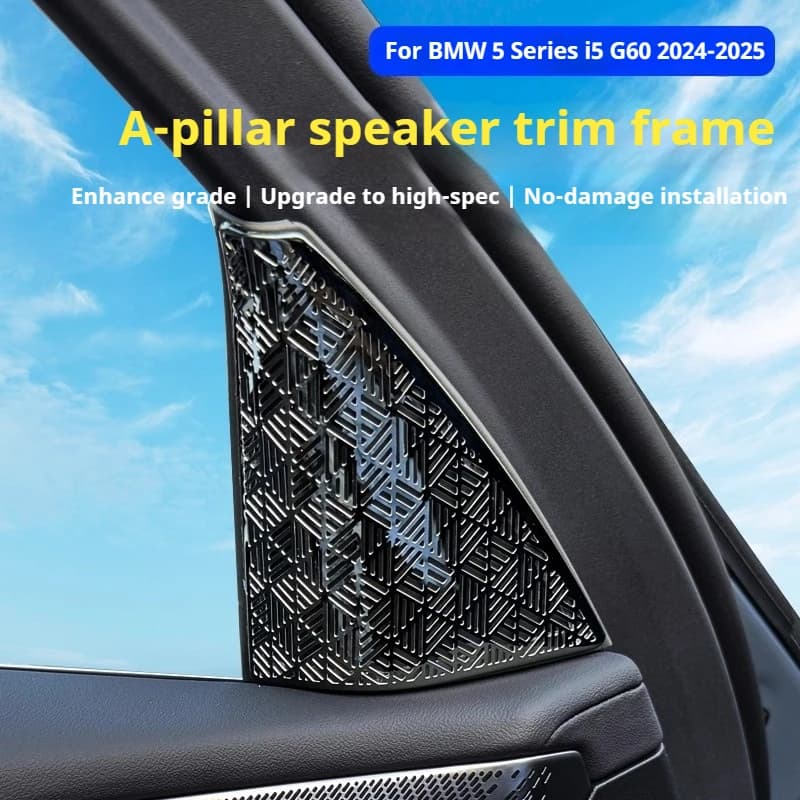 Car A-pillar Front Door High Range Horn Loudspeaker Lid Sticker Treble Speaker For BMW 5 Series i5 G60 2024-2026 Accessories