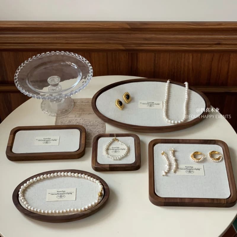 Solid Wood Jewelry Display Tray,Photographic Tray for Store Showcase,decoration Shop Show Plate,Adornment Business Decor