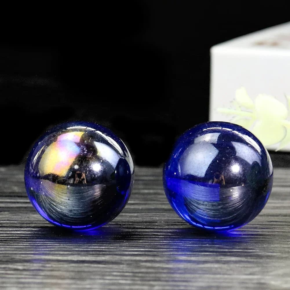 5PCS 25mm Dark Blue Glass Marbles Desktop Fishbowl Mini Crystal Crafts Ornaments Children's Toys Gifts Home Decoration