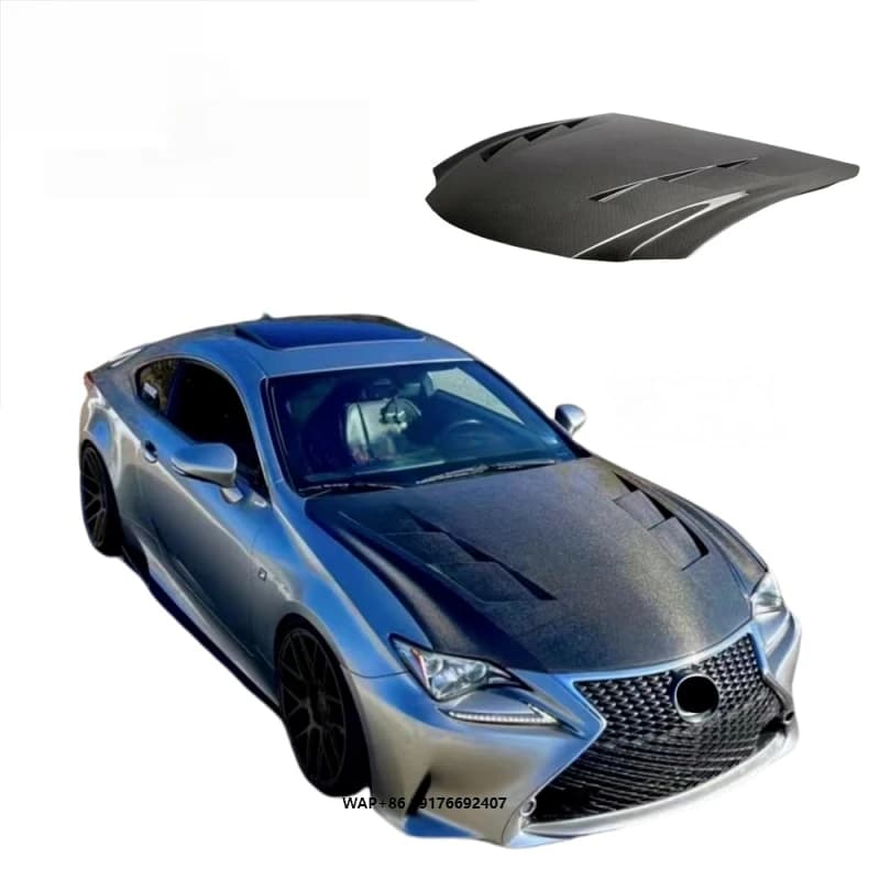 Carbon Fiber Perforated Engine Cover Suitable for Upgrading forLexus RC200T, RC300, and RC350 Models (14-17)