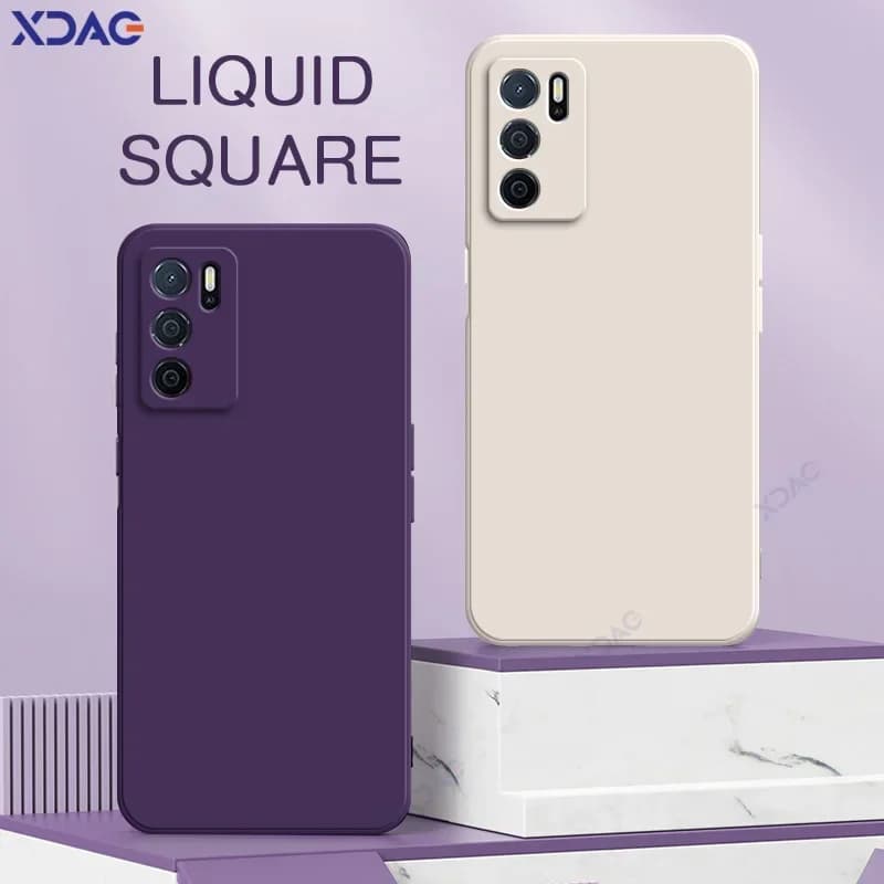 Luxury Dual Layer Cellphones Case Cover for OPPO A16 A16s Full Camera Protection OPPOA16s Candy Soft Square Liquid Silicon Armor