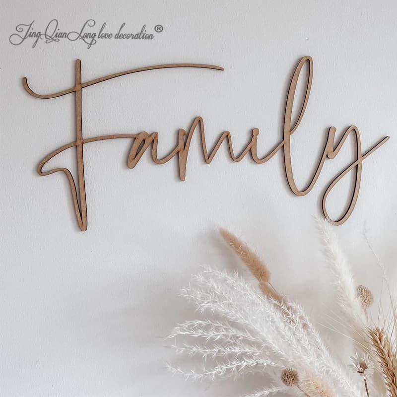 Custom Family Wooden Word Sign For Wall Art, Photo Prop, Gallery Wall