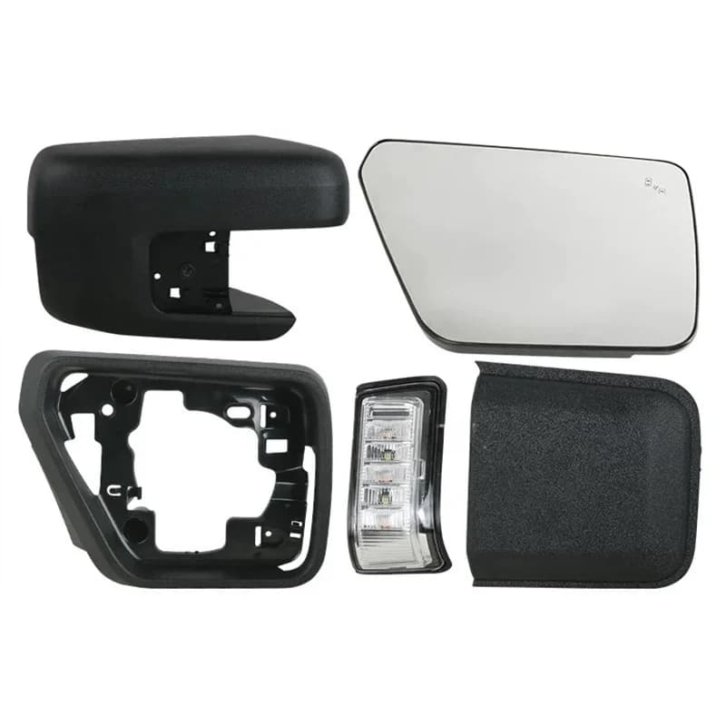 Rear Heated Blind Spot Warning Mirror Glass Cover Frame Turn Signal Light USA Model for Ford F150 F-150 2021 2022 2023 2024 2025