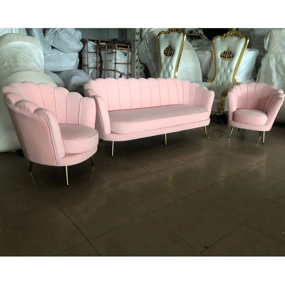 Nordic Simple Sofa Modern Pink Velvet Metal Feet Home Living Room Sofa Office Reception Sofa