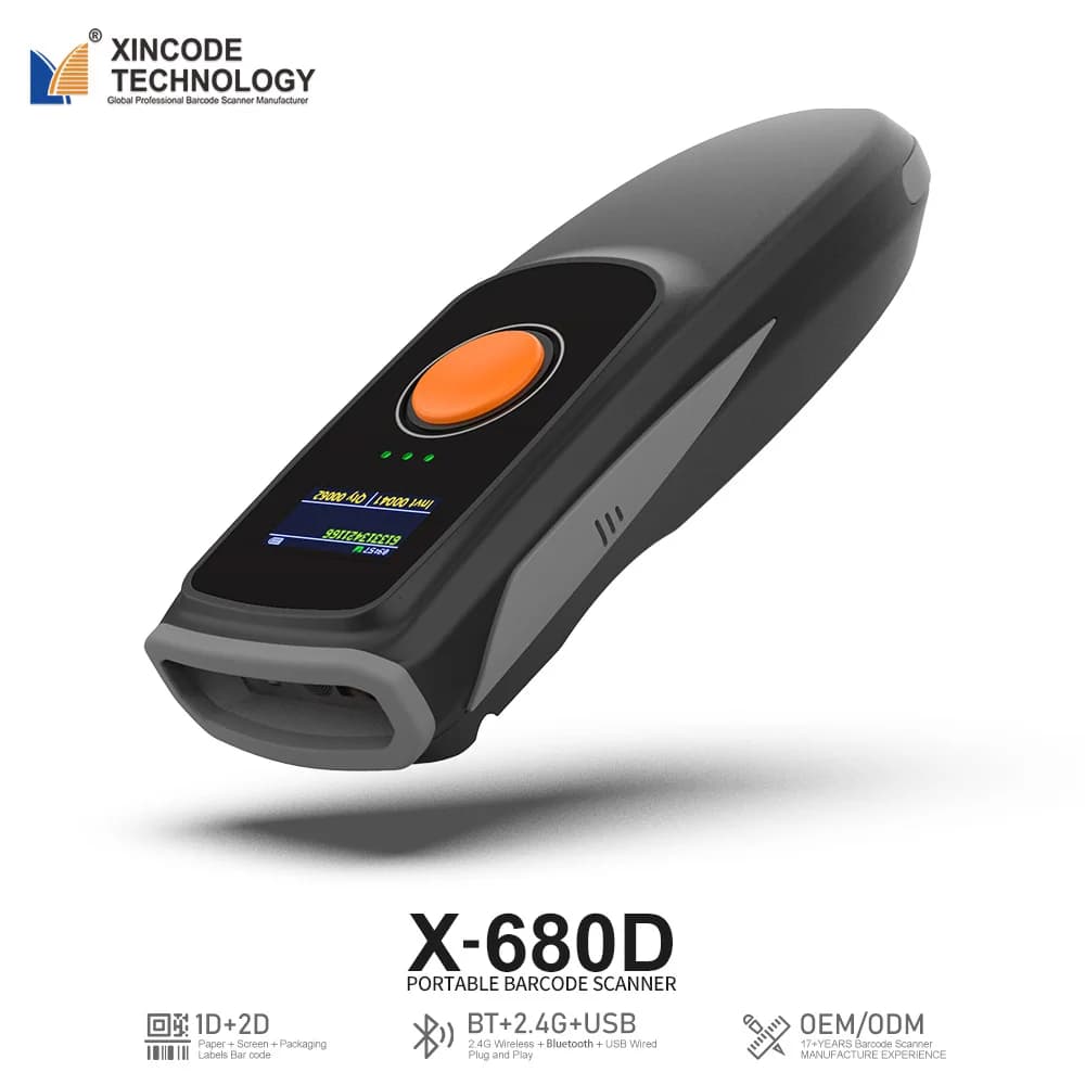 Xincode MINI  2D Barcode QR Code Scanner Wireless Portable Bar Code Bar Scanner Reader for Logistik Inventory