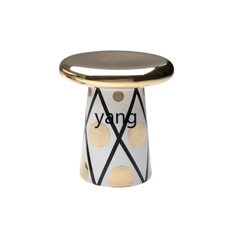 CX Nordic electroplated ceramic mushroom side table light luxury coffee table