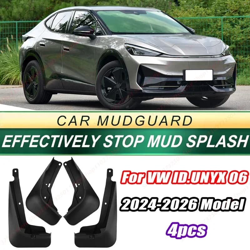 For VW ID.UNYX 06 2024-2026 Model 4PCS Front Rear Mud Flaps Splash Guards Fender Mudguards Auto Accessories