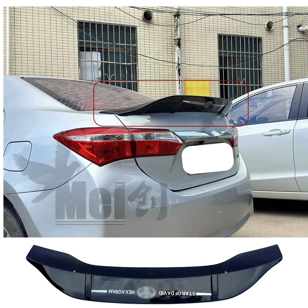 For Toyota Corolla 2014-2018 ABS True Carbon Fiber Material Rear Wing Trunk Lip Spoiler R-type Bright Black Sport Style Tuning