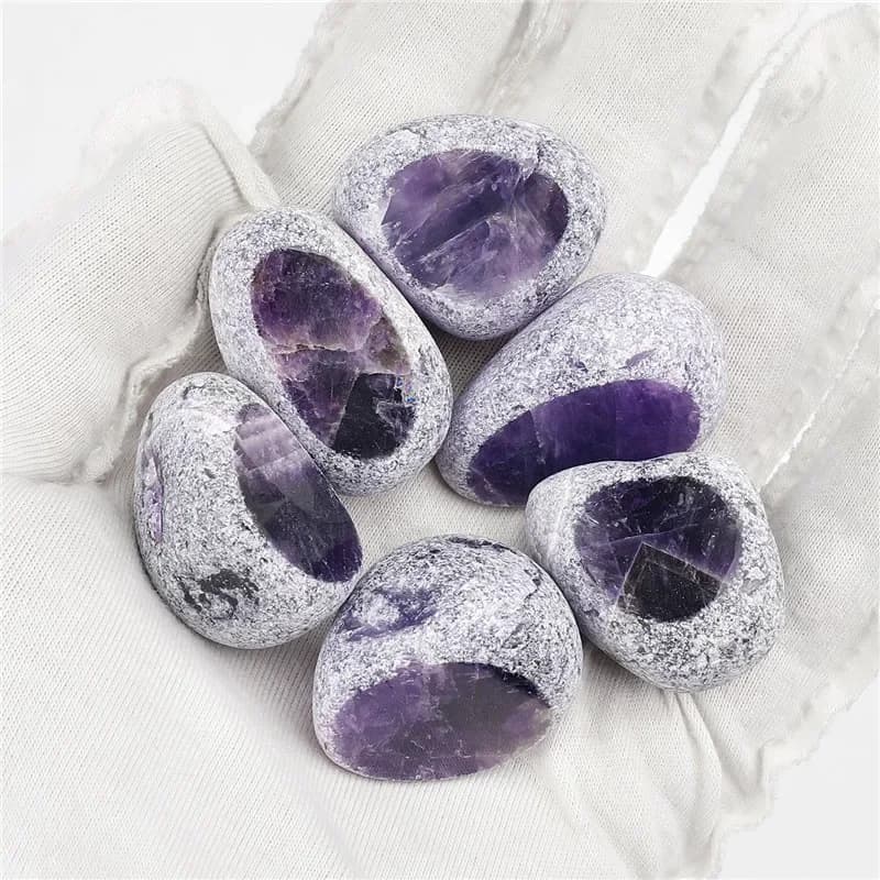 1pc Clear Quartz Rose Quartz Amethyst Ema Egg Specimen Window Seer Meditation Stone Reiki Healing Crystals
