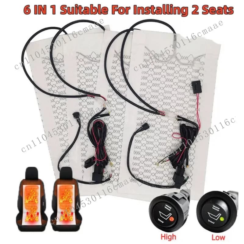 12V Car Heating Cushion, Carbon Fiber Heating Wire, Winter Car Electric Heated Seat Heating, 2-level Single/double Seat Model