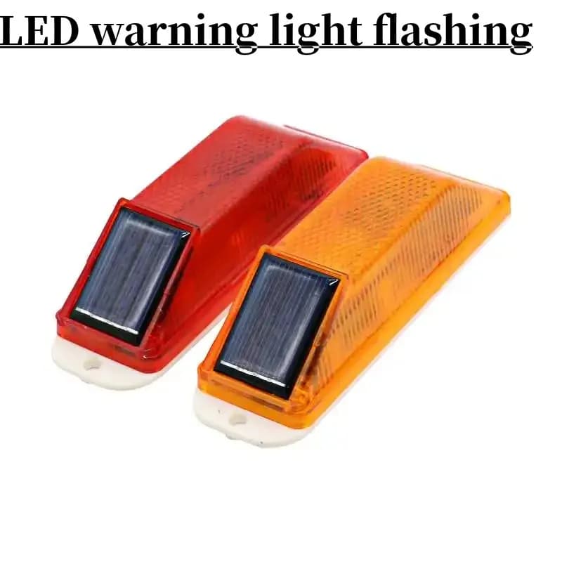 Warning LED Lamp Strobe Flash Traffic Caution Light Chip Control Bridge Construction Rechargeable Night Driving Solar Powered