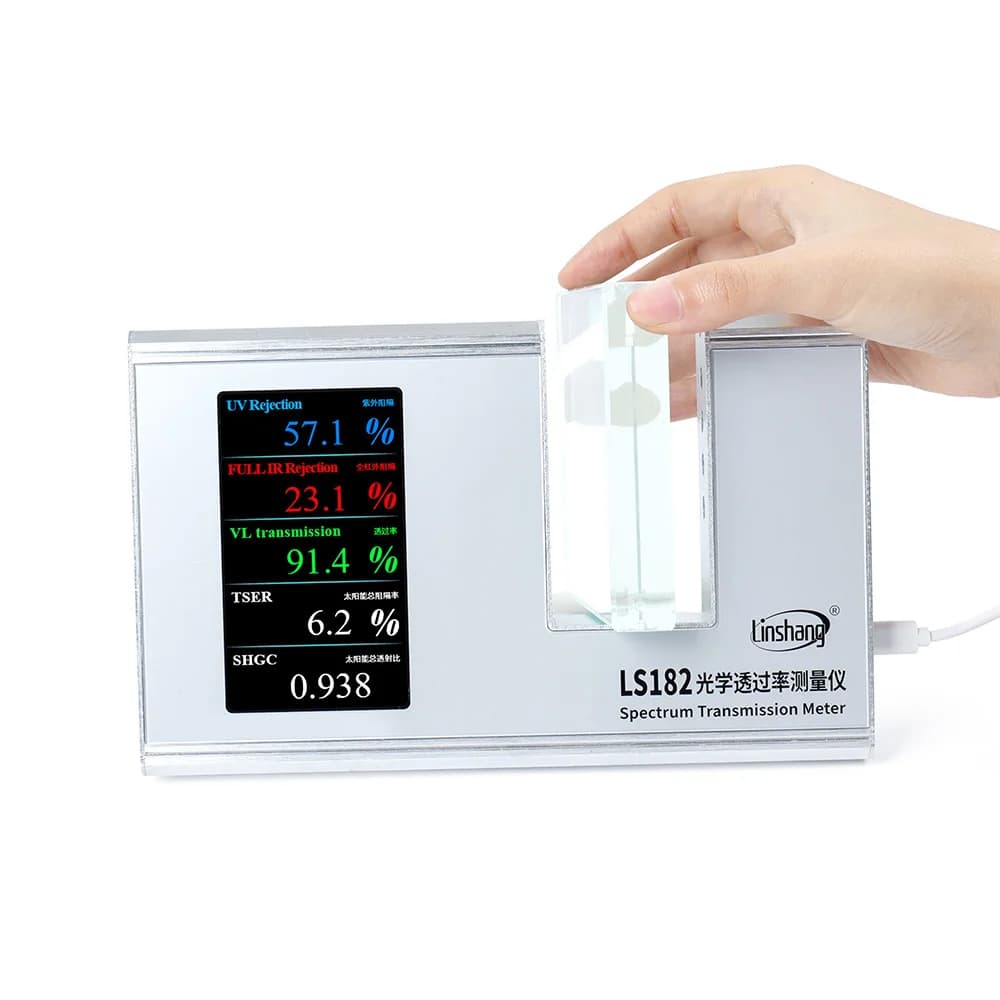 Pro Grade LS182 Electric IR Light Transmittance Meter SHGC TSER Automatic Solar Film Transmission Tester for Vehicle Tools