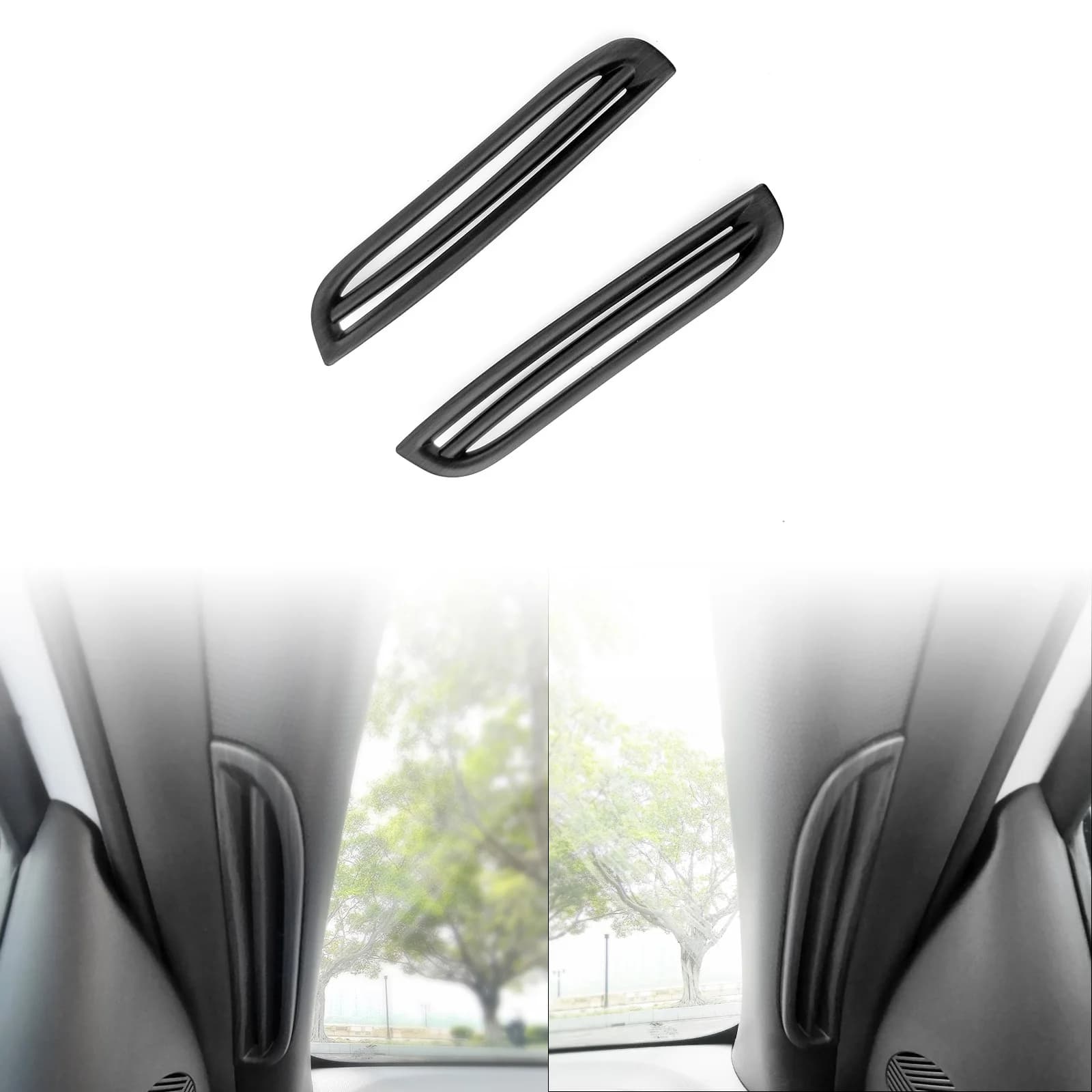 Wood Grain Styling Front A Pillar Air Condition Vent Outlet Trim Cover For Hyundai Ionip 5 2022-2026 LHD RHD