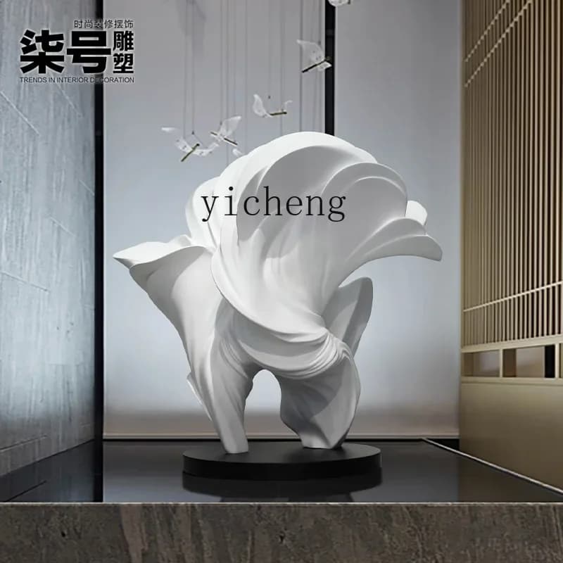 TQH-i7.7 hotel lobby large floor-to-ceiling ornaments sales office lobby decoration abstract fiberglass sculpture flower