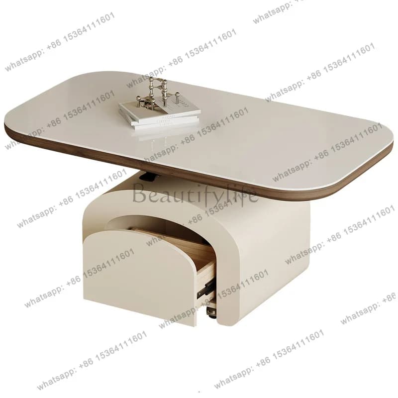 PG Hidden Storage Coffee Tables Multifunctional Space Saving Petite Coffee Tables Adjustable White Stoliki Kawowe Furniture Home