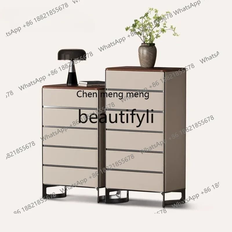 N178 C Italian minimalist chest of drawers, lockers are stored against the wall, and lockers are high-end solid wood.