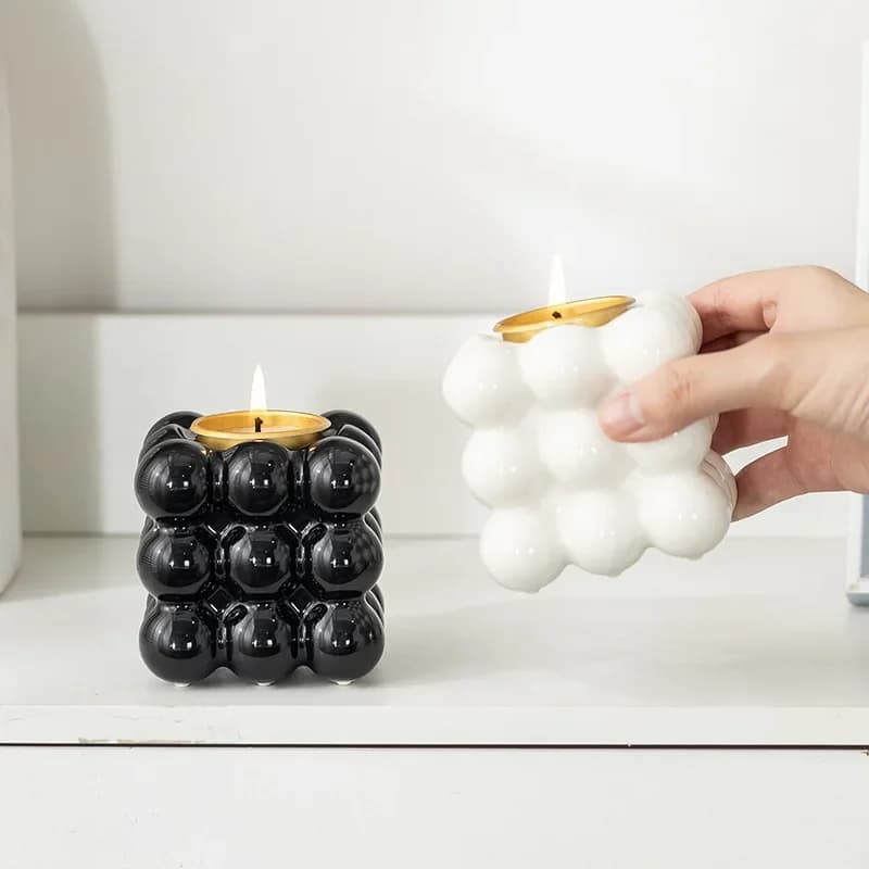 Bubble Ball Candle Holder Ceramics Desktop Candlesticks for Candles Minimalist Candlestick Wedding Centerpieces Home Decor Gifts