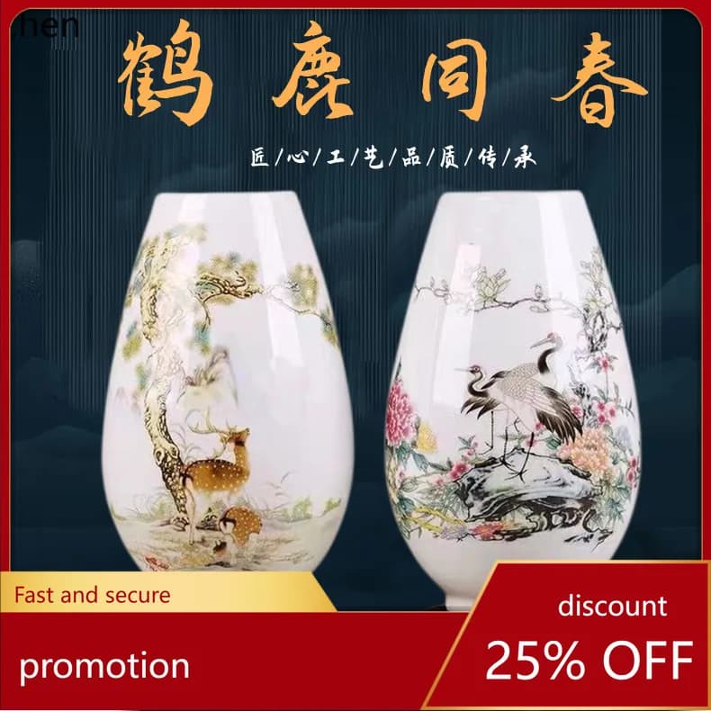HXL Ceramic Vase Living Room Study Desktop Hydroponic Flower Arranger Decoration