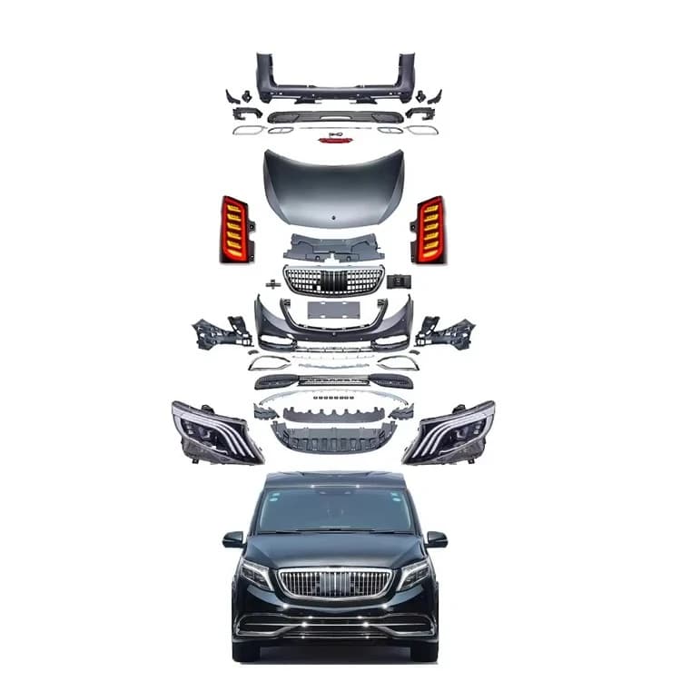 Maybach Style V-Class BodyKit Bumper Grille Hood Headlight Tail Light Body Kits for Mercedes-Benz V-Class W447 V260 V250 V220