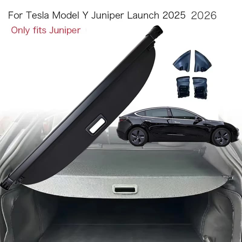 Trunk Curtain Organizer Cover For Tesla Model Y Juniper 2025-2026 Launch Car Cargo Cover Trunk Partitio Rear Rack Luggage