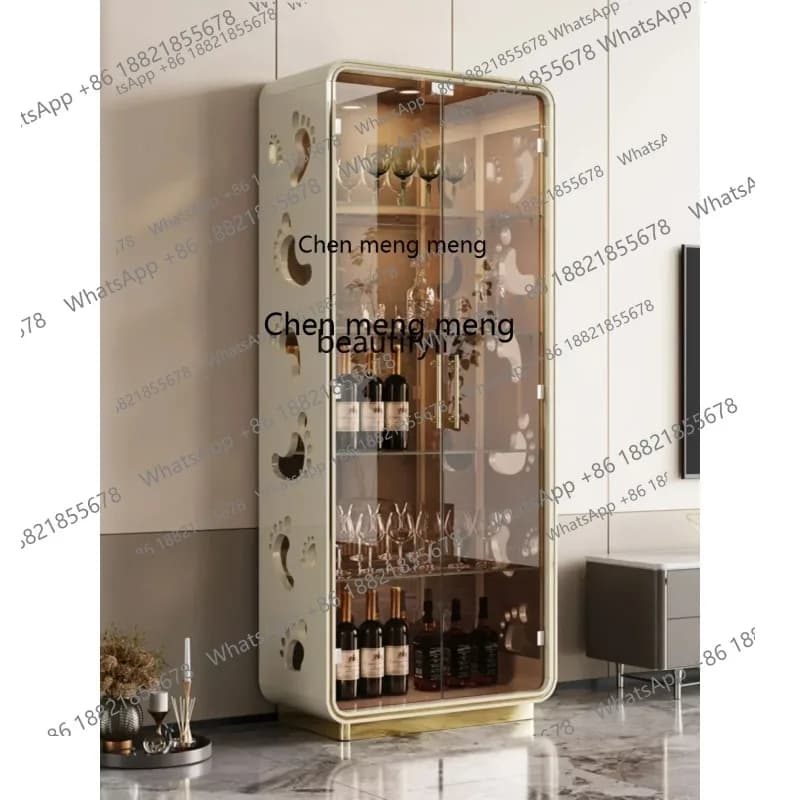 cn8617 LHY  Cream living room wine cabinet, household, glass door display, TV side cabinet