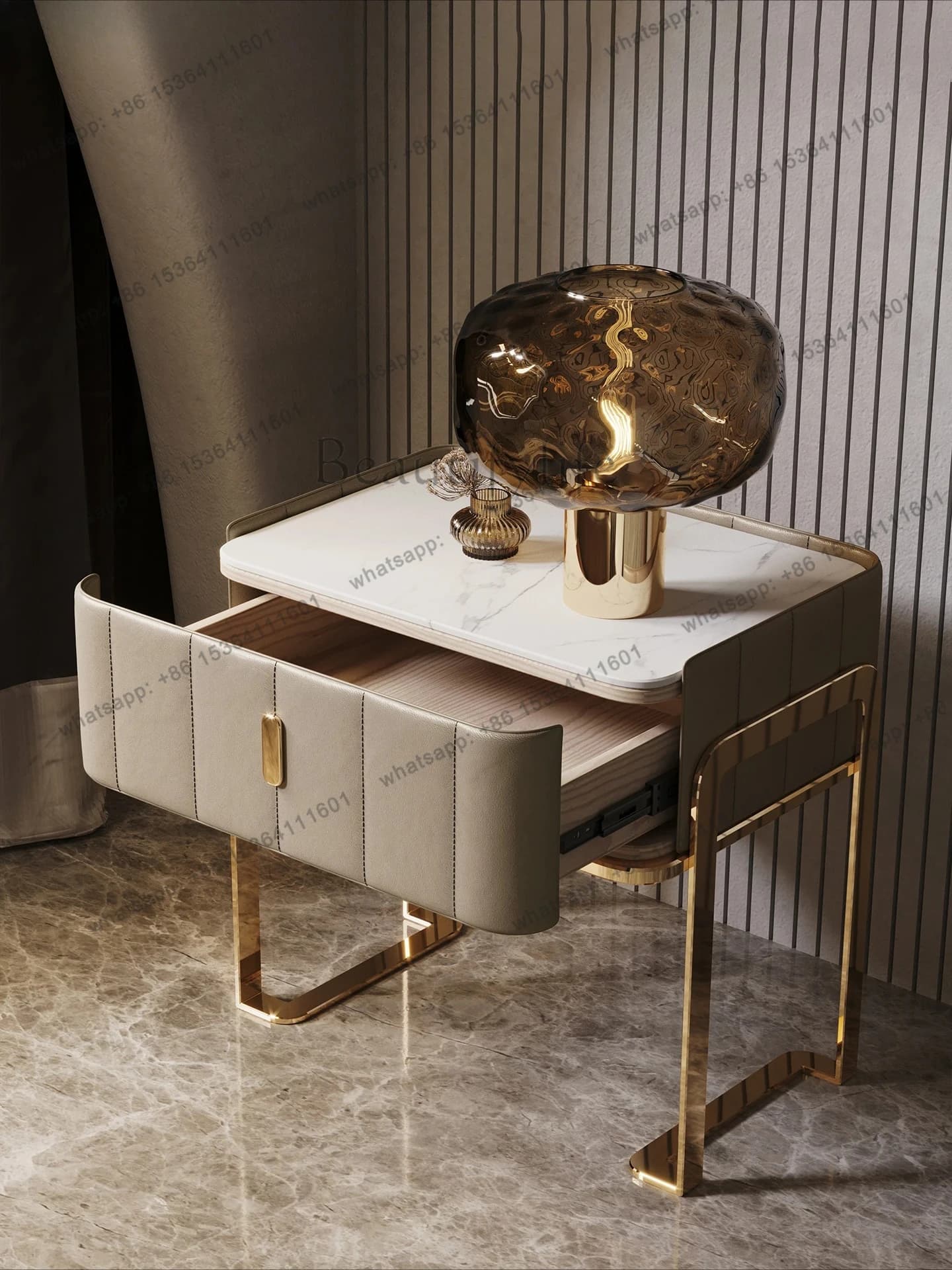 light luxury bedside table minimalist intelligent charging bedside table