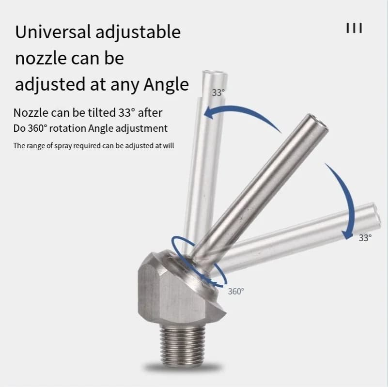 10pcs CNC Machine Tool Spray Head Cooling Nozzle Spindle Rotary Stainless Steel Thread Universal High Pressure Nozzle