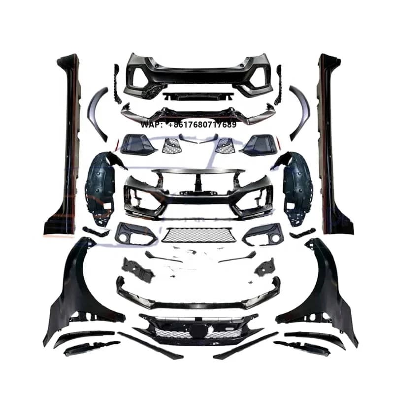 Hot Selling Type R Design Wide Bodykit Car Bumpers Side Skirt 2016-2021 for Sedan FC1 up to FK8 Body Kit