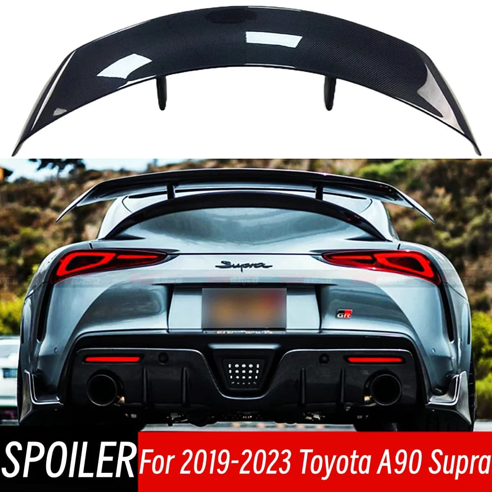 For Toyota A90 Supra 2019-2023 Bodykit Car Real Carbon Fiber Rear Trunk Lid Lip Spoiler Wings Exterior Tuning Accessories Part