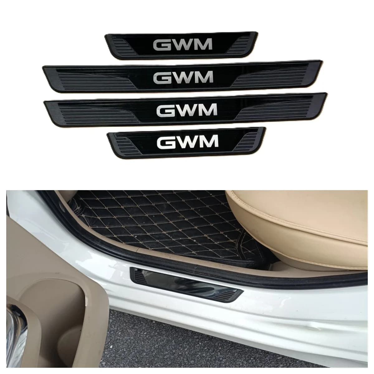 For GWM Haval H6 H7 H9 Jolion Tank300 Raptor Door Sill Protector Metal Plastic Self-adhesive Auto Interiors Moulding Accessories
