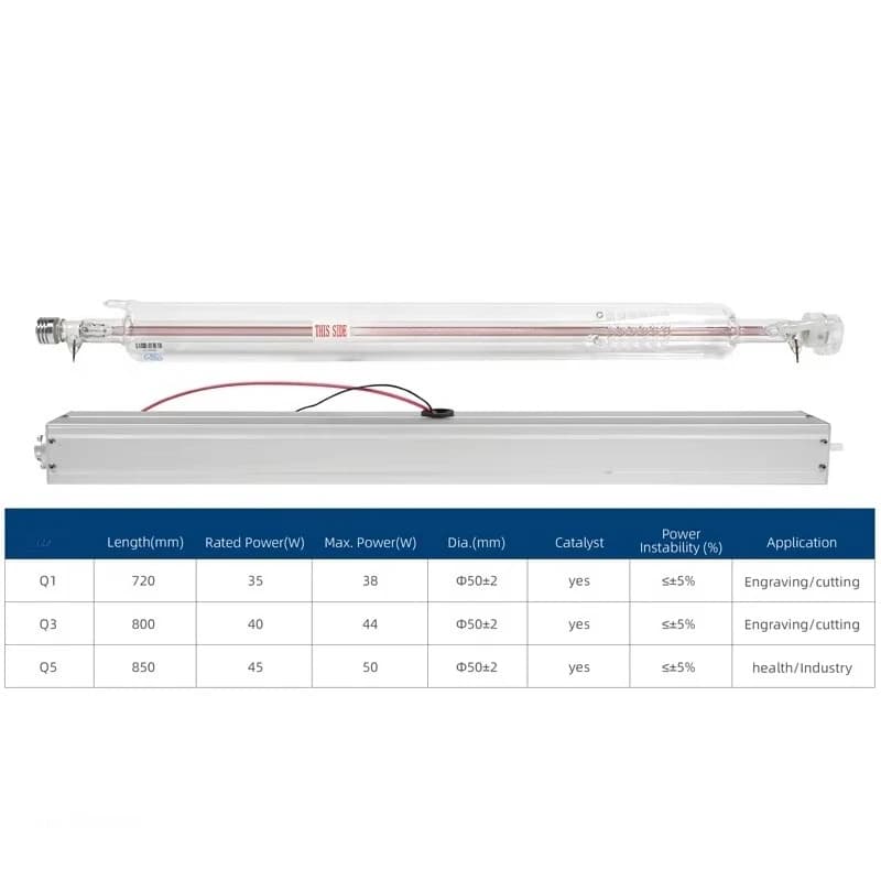 35w 40w 45w CO2 Glass Tube Lamp and RLT-40A Metal Tube Equipment Parts for Sewing Industry