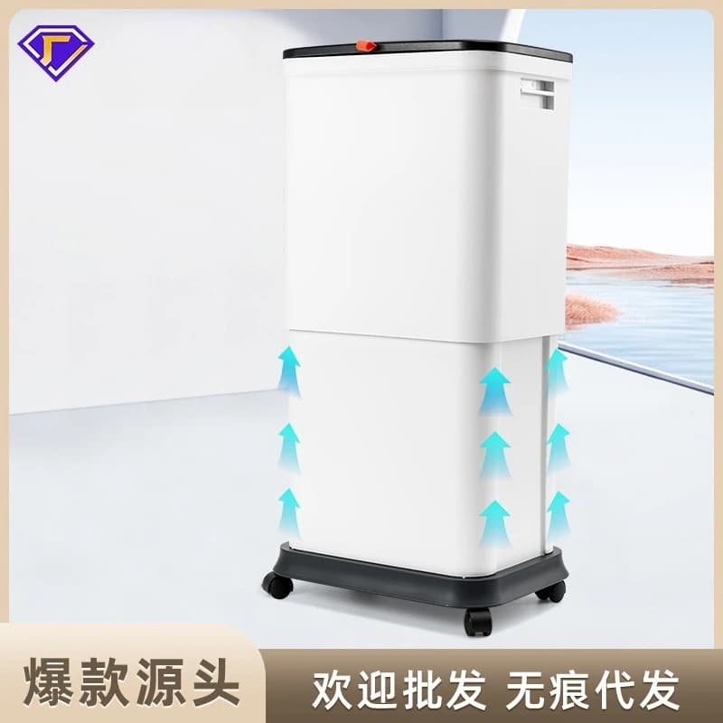 Height‑Adjustable Variable‑Capacity Trash Can Movable Household Waste Bin Multi‑Purpose Storage Bucket for Home
