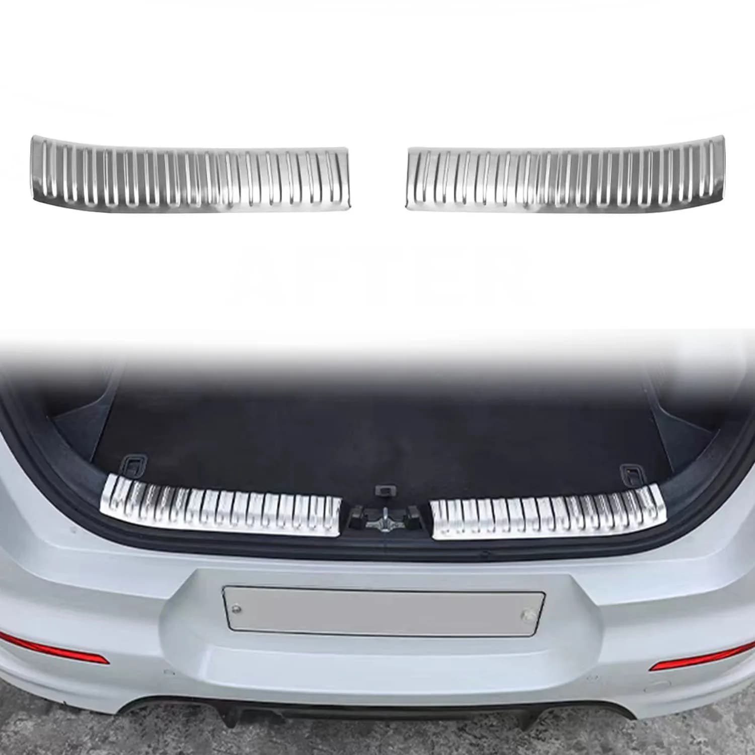 For Kia Soul 2020-2025 Steel Car Rear Trunk Inner Bumper Protector Guard Sill Plate Cover Trim 2pcs