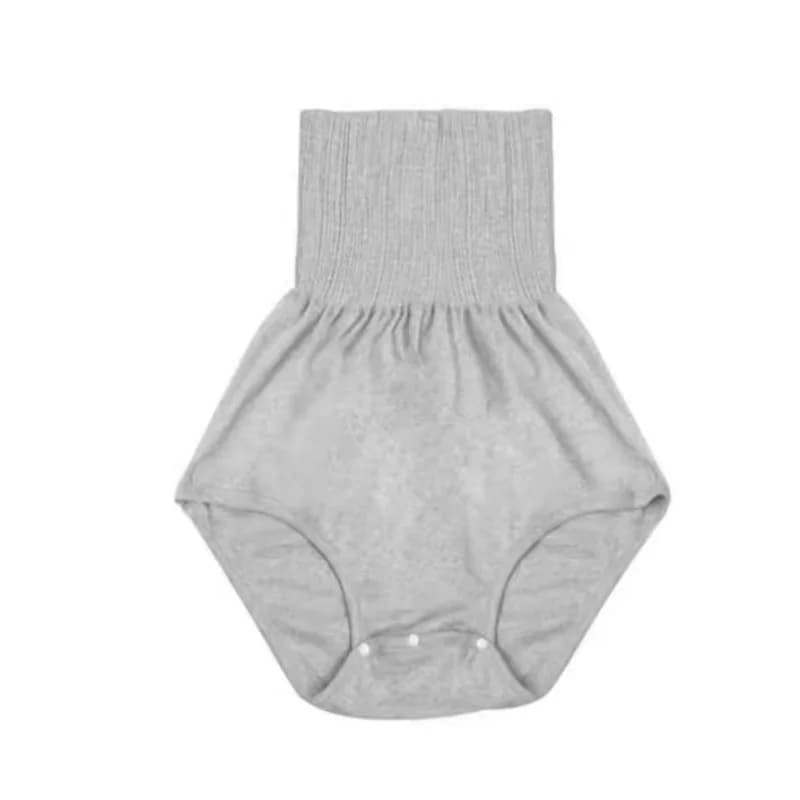 High Waist Belly Underwear ABDL Diaper Cover Crotch Snap Design Cotton Reusable Adult Baby Training Panties Couple Home Shorts