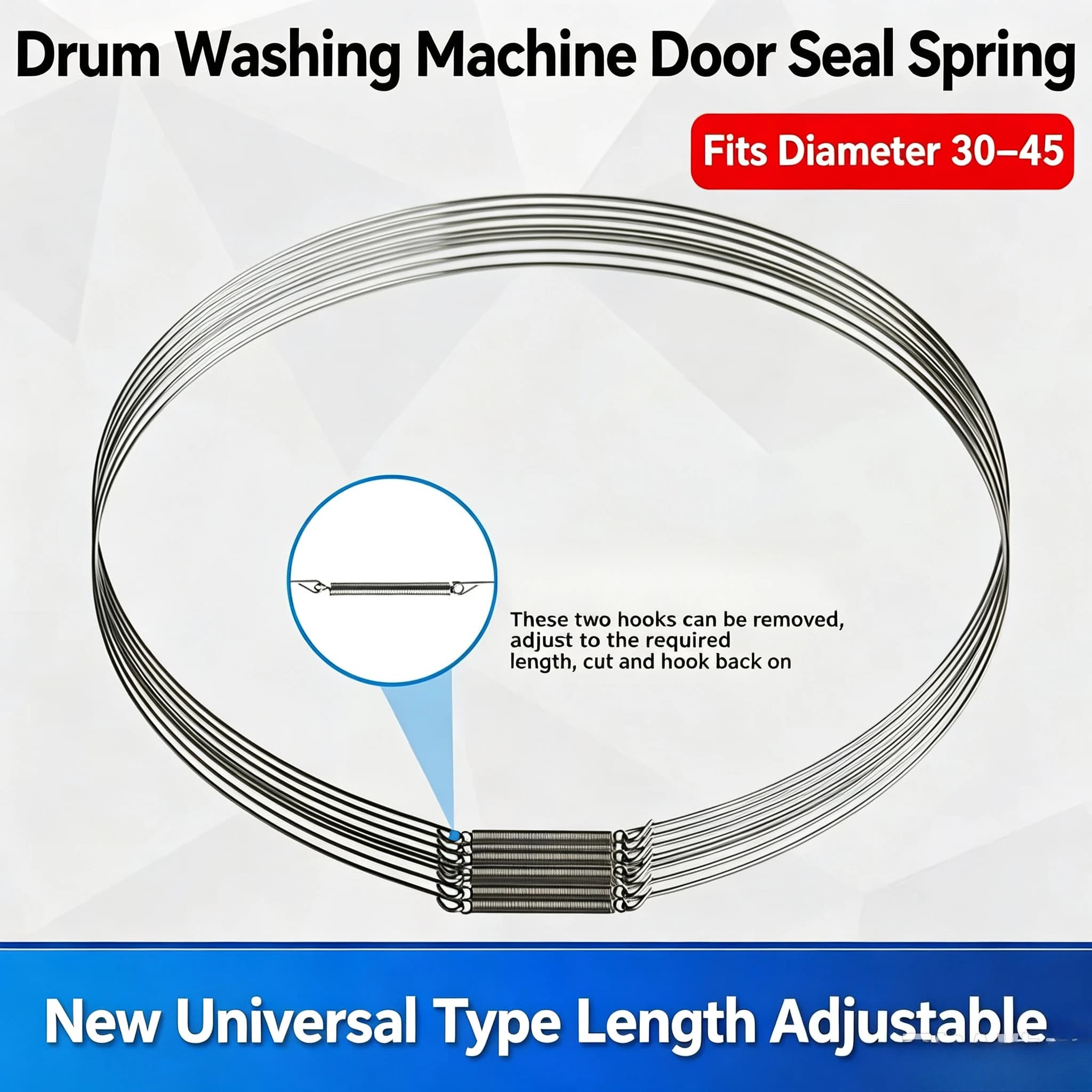Drum washing machine door seal wire ring, spring, repair parts, universal type