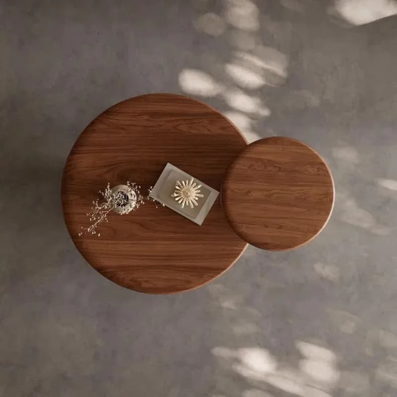 Wooden Standing Side Table Designer Modern Living Room Aesthetic Safe Coffee Table Unique Kaffee Tische Space Saving Furniture