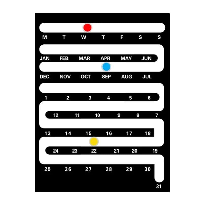Sliding perpetual calendar creative calendar desk calendar desktop living room decoration knick knacks ornament