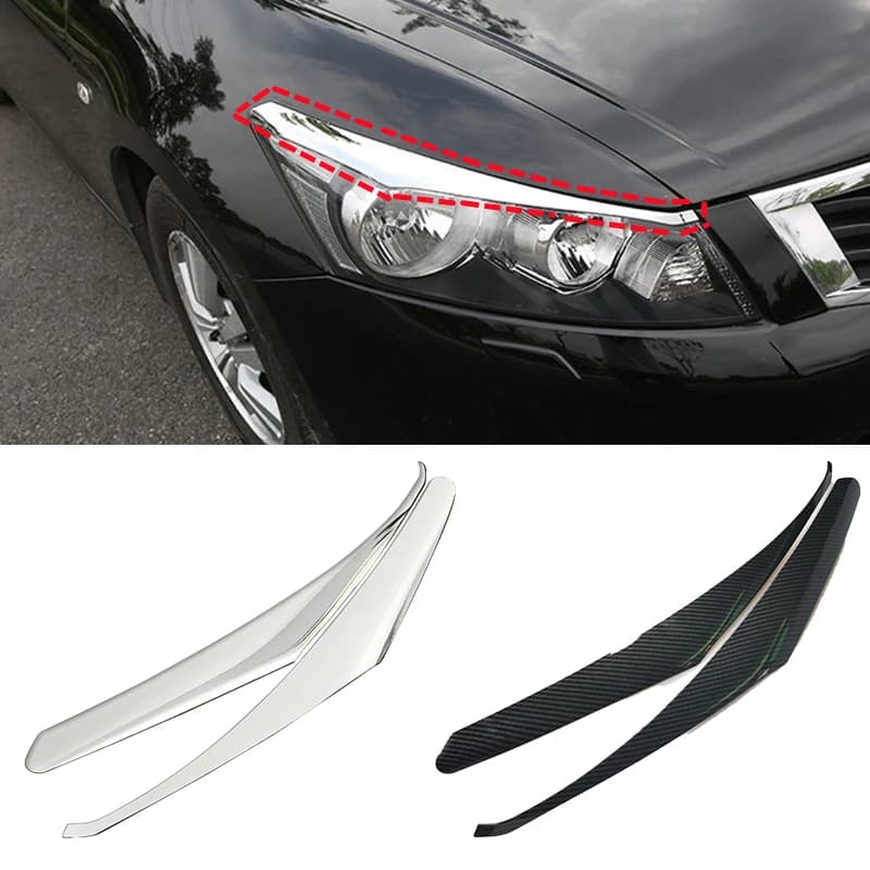 For Honda Accord 8th 2008 2009 2010 2012 2013 Carbon Fiber Car Headlight Eyebrow Cover Trim Head Lamp Eyelid Exterior Accessorie