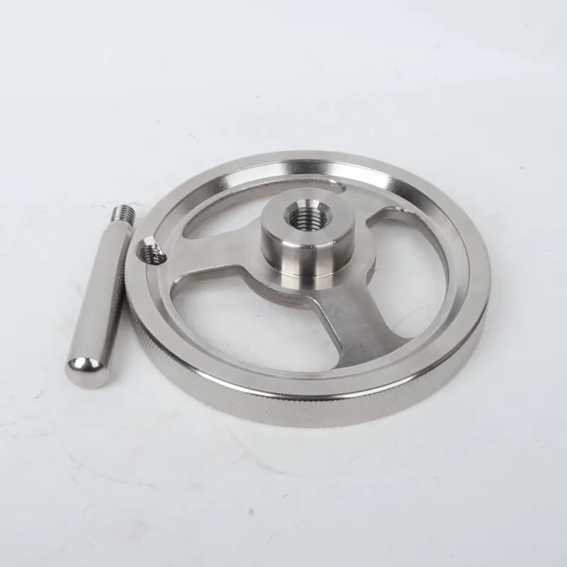 Industrial machine tool accessories Solid stainless steel handwheel with comfortable handle
