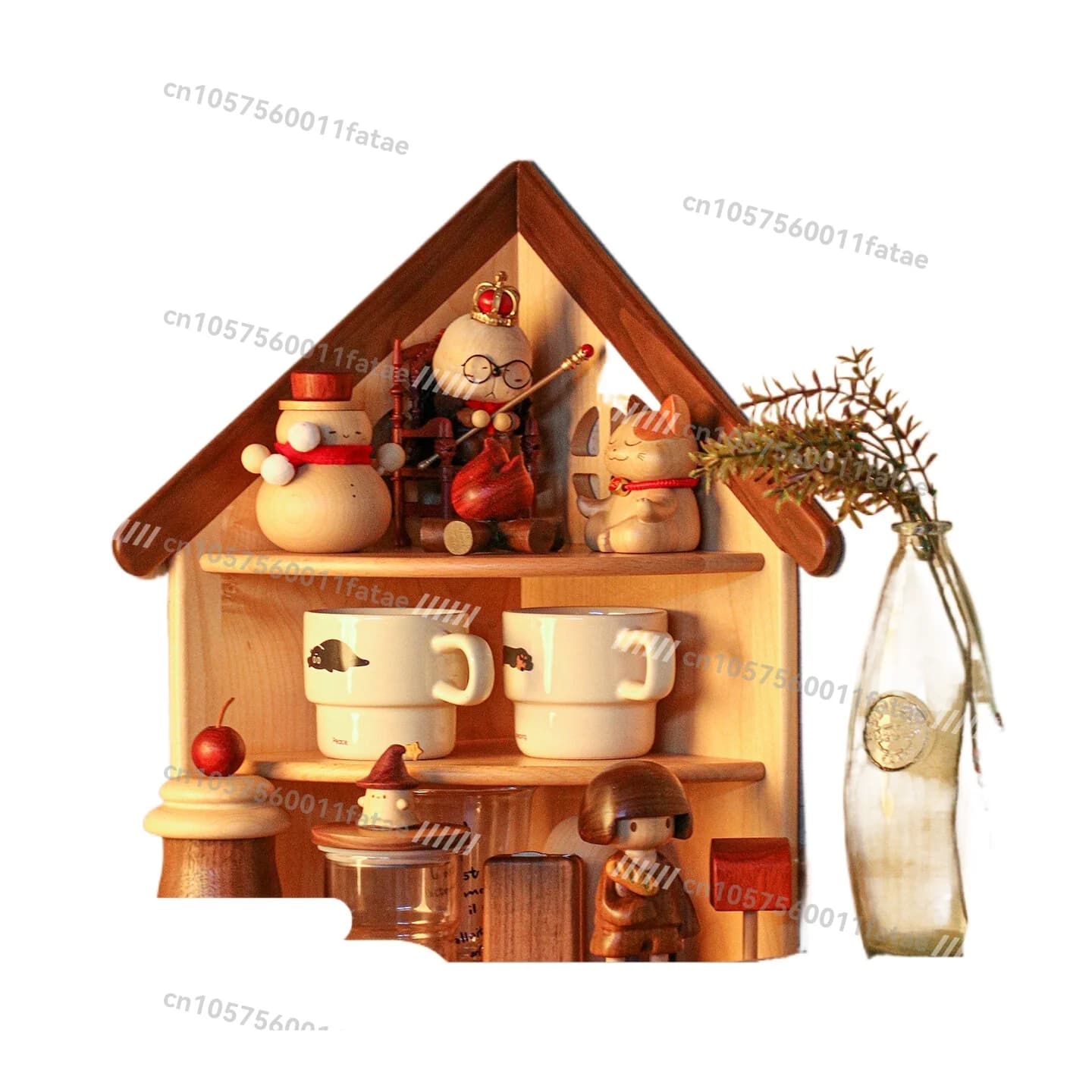 Desktop Corner Rack, Cup Storage Figure, Cosmetics, Solid Wood Multi-layer Storage Rack, Finishing Rack