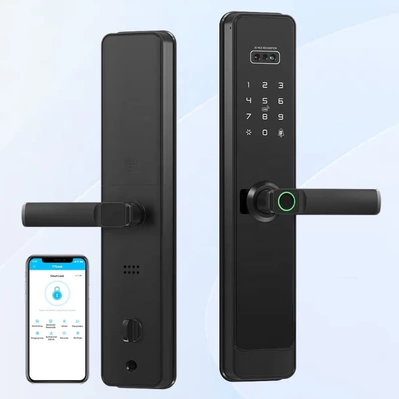 Semi-automatic smart door lock facial recognition fingerprint password lock