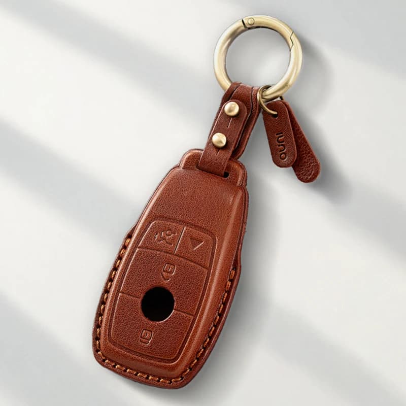 Genuine Leather Protector For Mercedes Benz A C E S G Class CLA GLE GLB GLS AMG Maybach Key Case Cover Fob