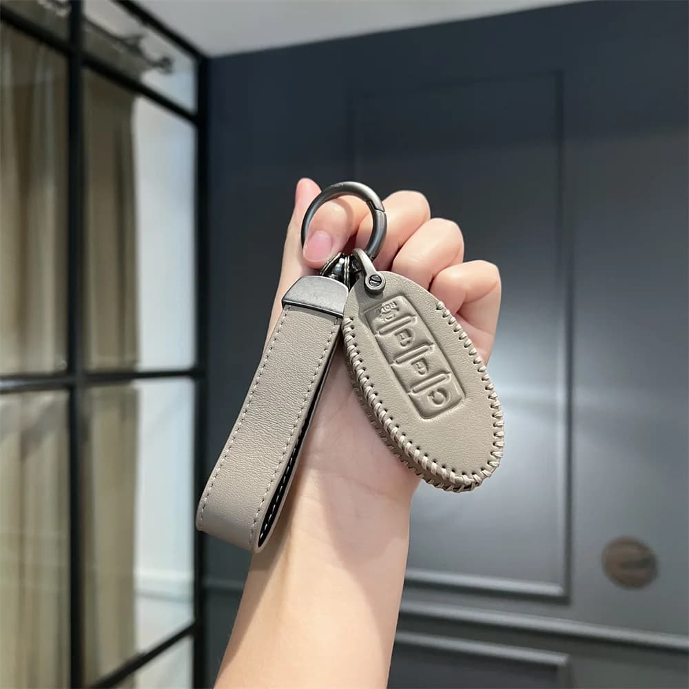 Leather Car Key Case Cover For Nissan Juke X-trial Qashqai Micra Leaf Note Murano Lafesta Smart Remote Control Protector Cover