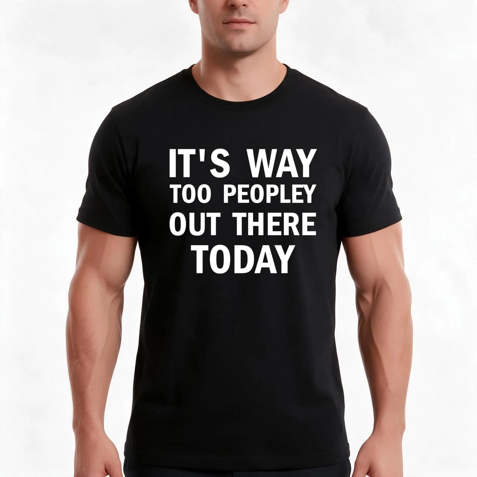 It's way too peopley out there today T-Shirt, Summer Casual Cotton Tee, Oversized Streetwear Tops, Vintage Graphic Print