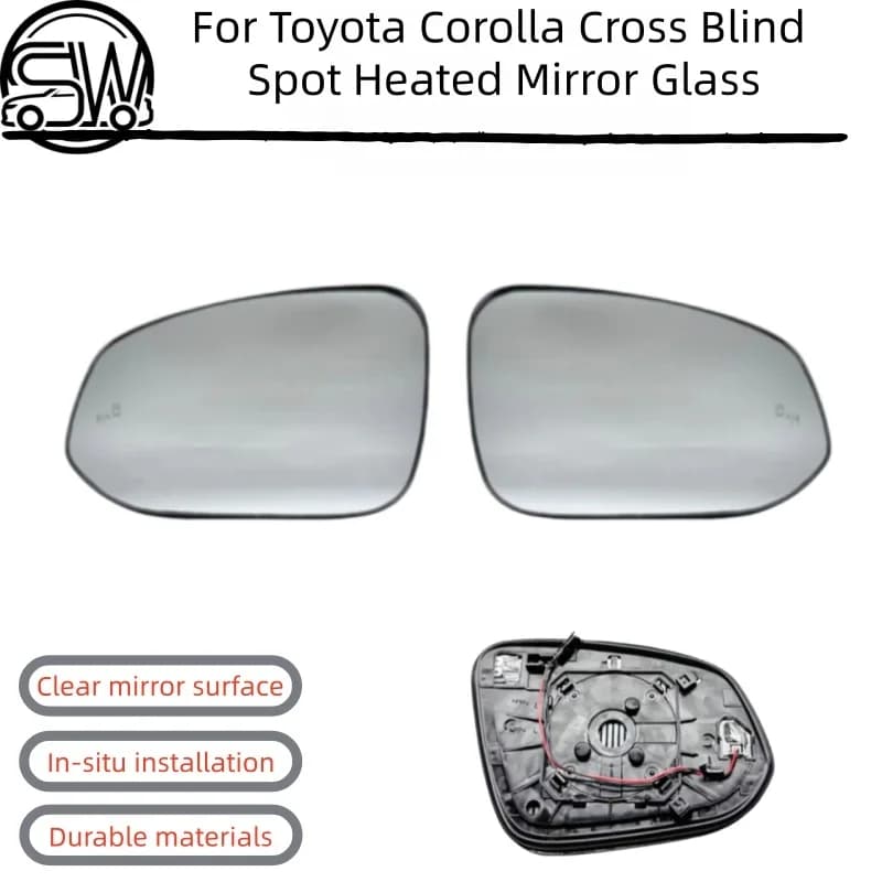 For Toyota Corolla Cross Blind Spot Heated Mirror Glass Driver Side With Backing Plate