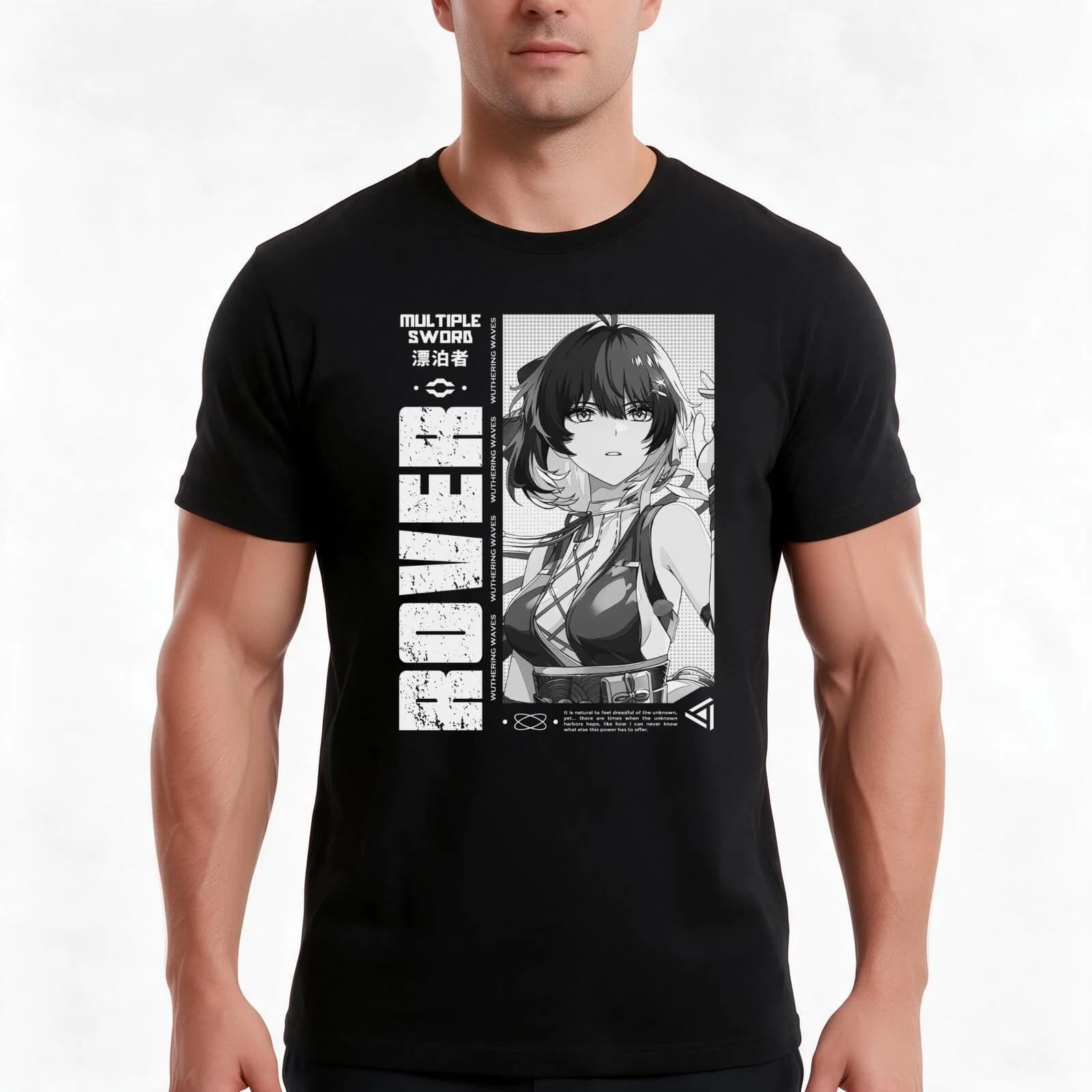 Rover - Wuthering Waves V.3 white ver T-Shirt, Summer Casual Cotton Tee, Oversized Streetwear Tops, Vintage Graphic Print